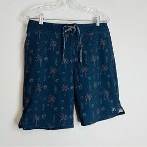 Travis Mathew Navy “Beach Party” Board Shorts Large